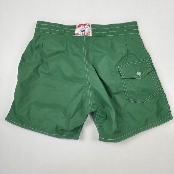 Birdwell Beach Britches Shorts Mens 30 Green Board Swim Trunks Lace Up Surf - Picture 1 of 9